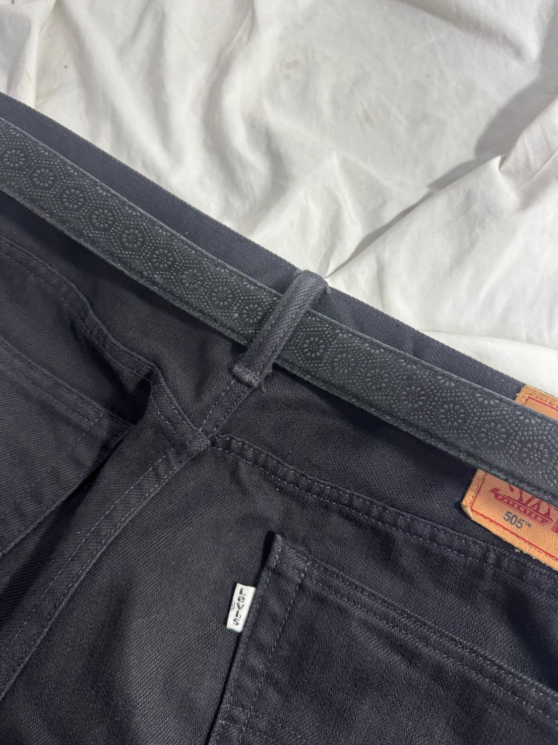 빈티지 플라워 패턴 레더 벨트 상품이미지3