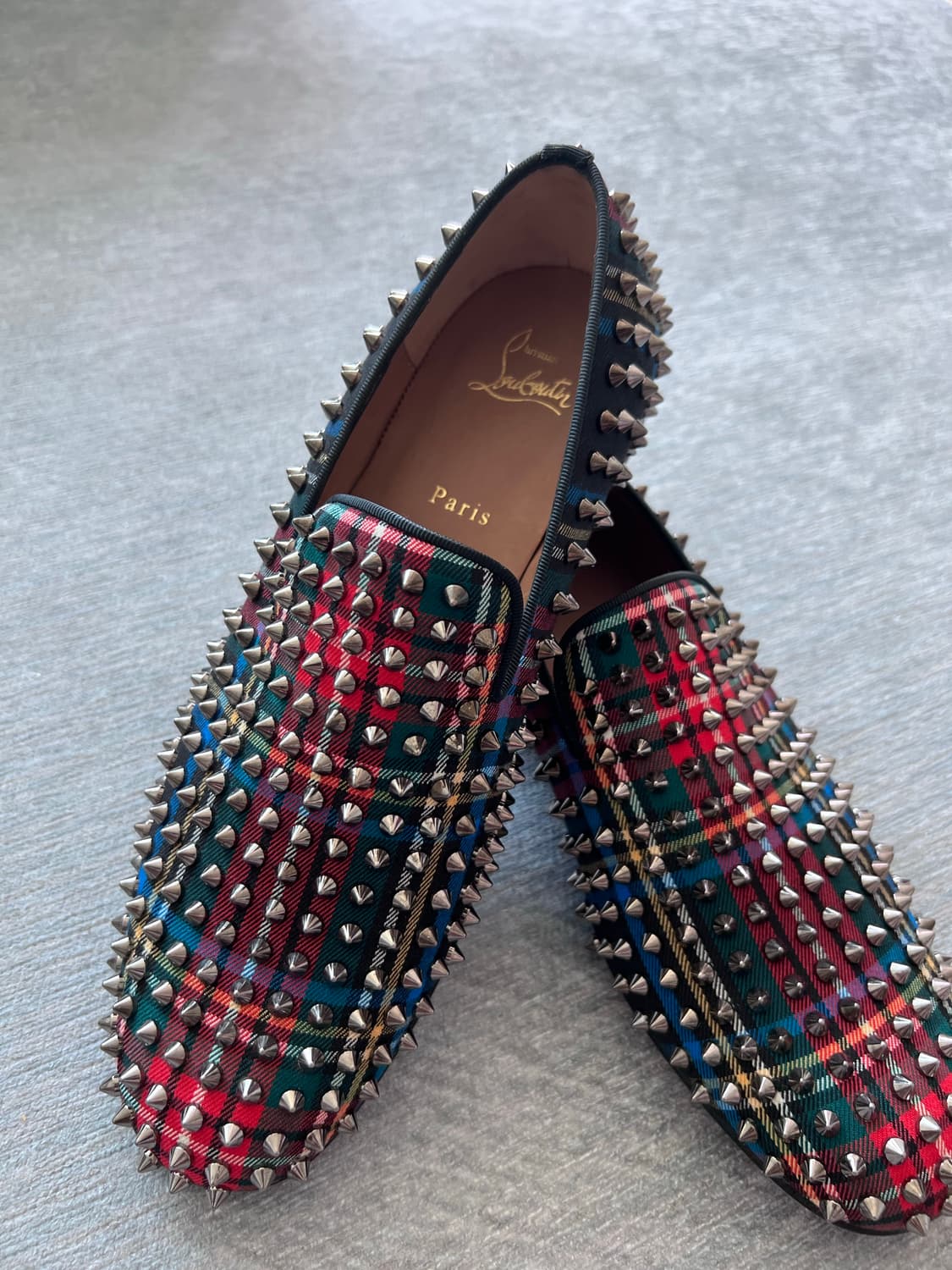 [42] 새상품 크리스찬루부탱 타탄체크 롤러보이 상품이미지1