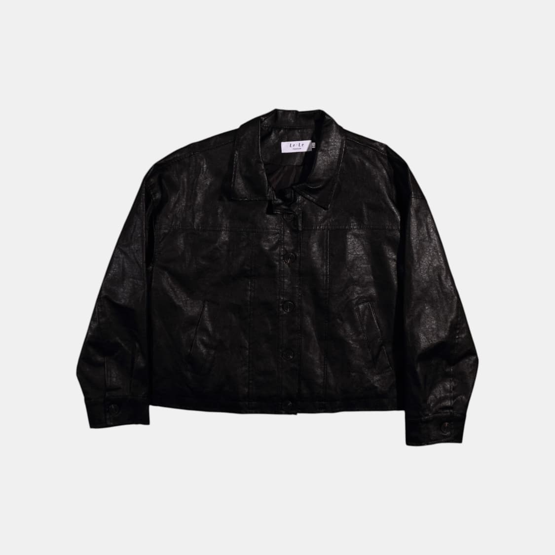 페이크레더 크롭자켓 B386 상품이미지1