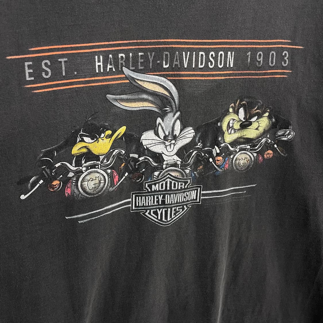 할리데이비슨 00s 루니툰즈 페이딩 빈티지 반팔 티셔츠 상품이미지5
