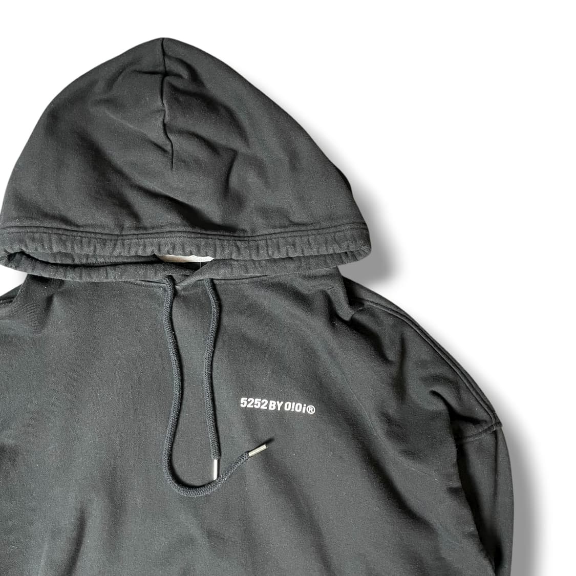 O!O! 화이트 미니로고 블랙 후드 L 상품이미지3