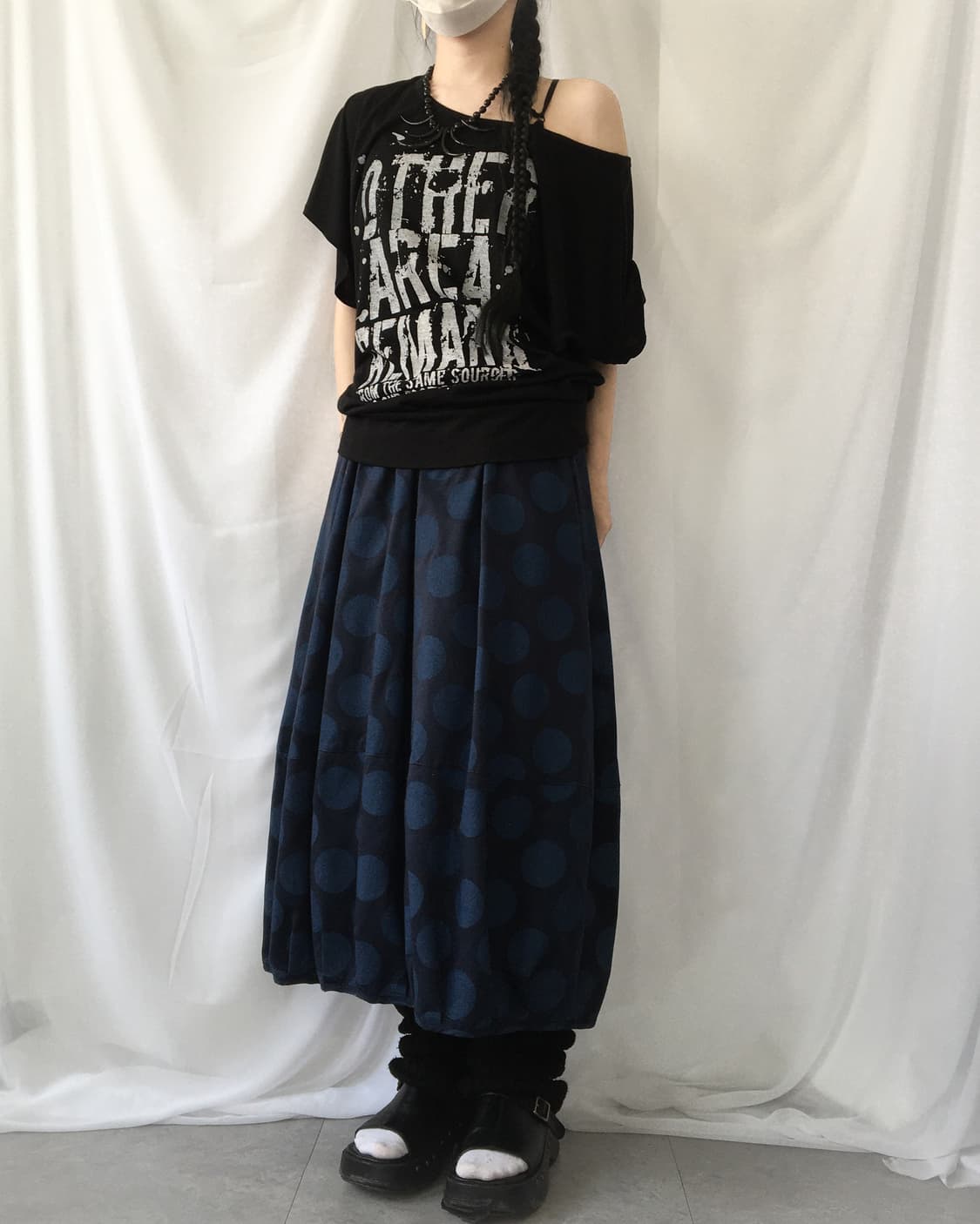 Dot pattern balloon fit long sirt 상품이미지6