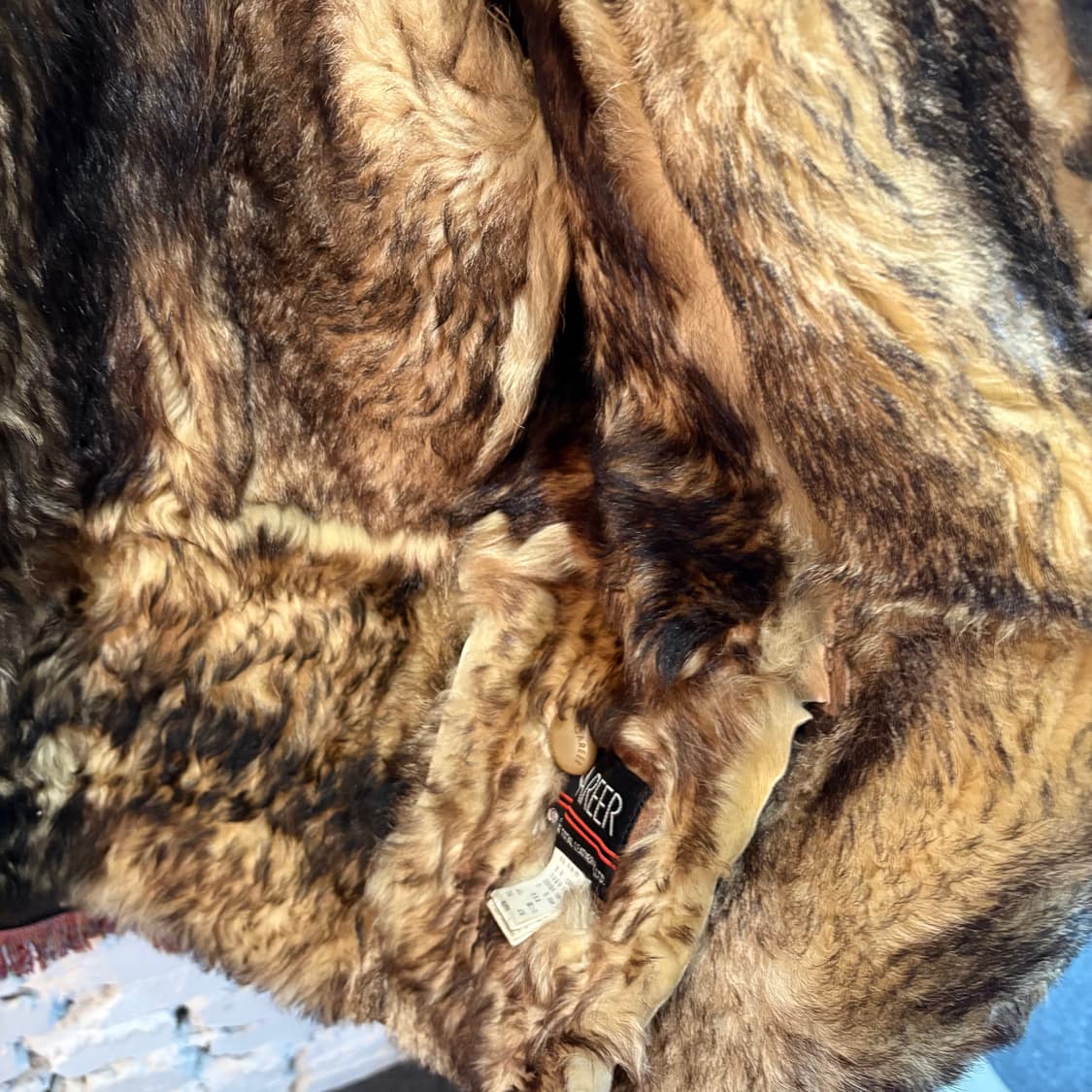 천연 양털,양가죽100% 롱 시어링 무스탕 자켓 상품이미지8