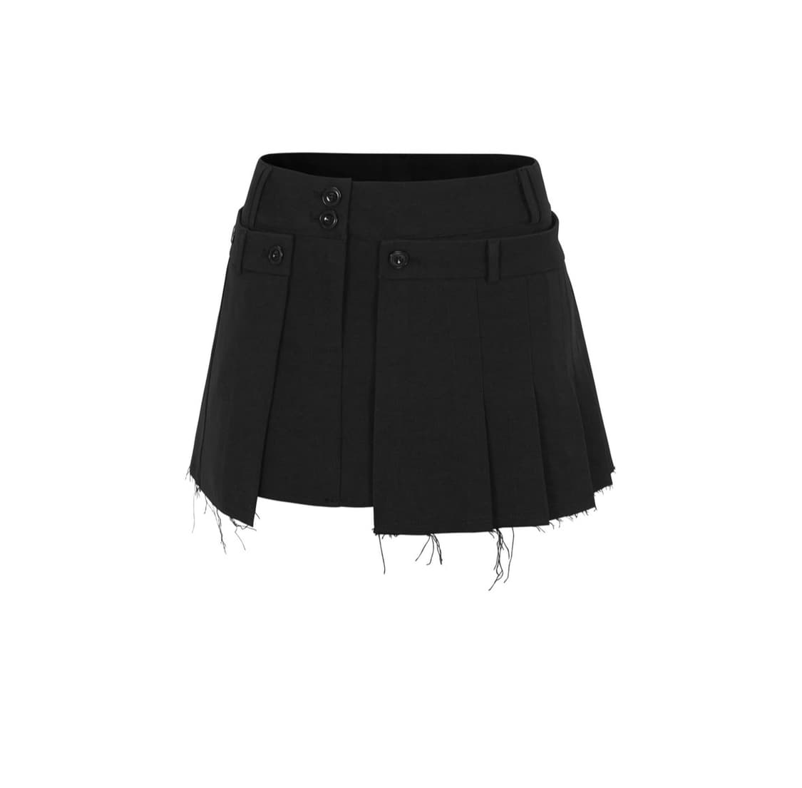 보헴서)LAYERED WRAP MINI SKIRT, BLACK 상품이미지2