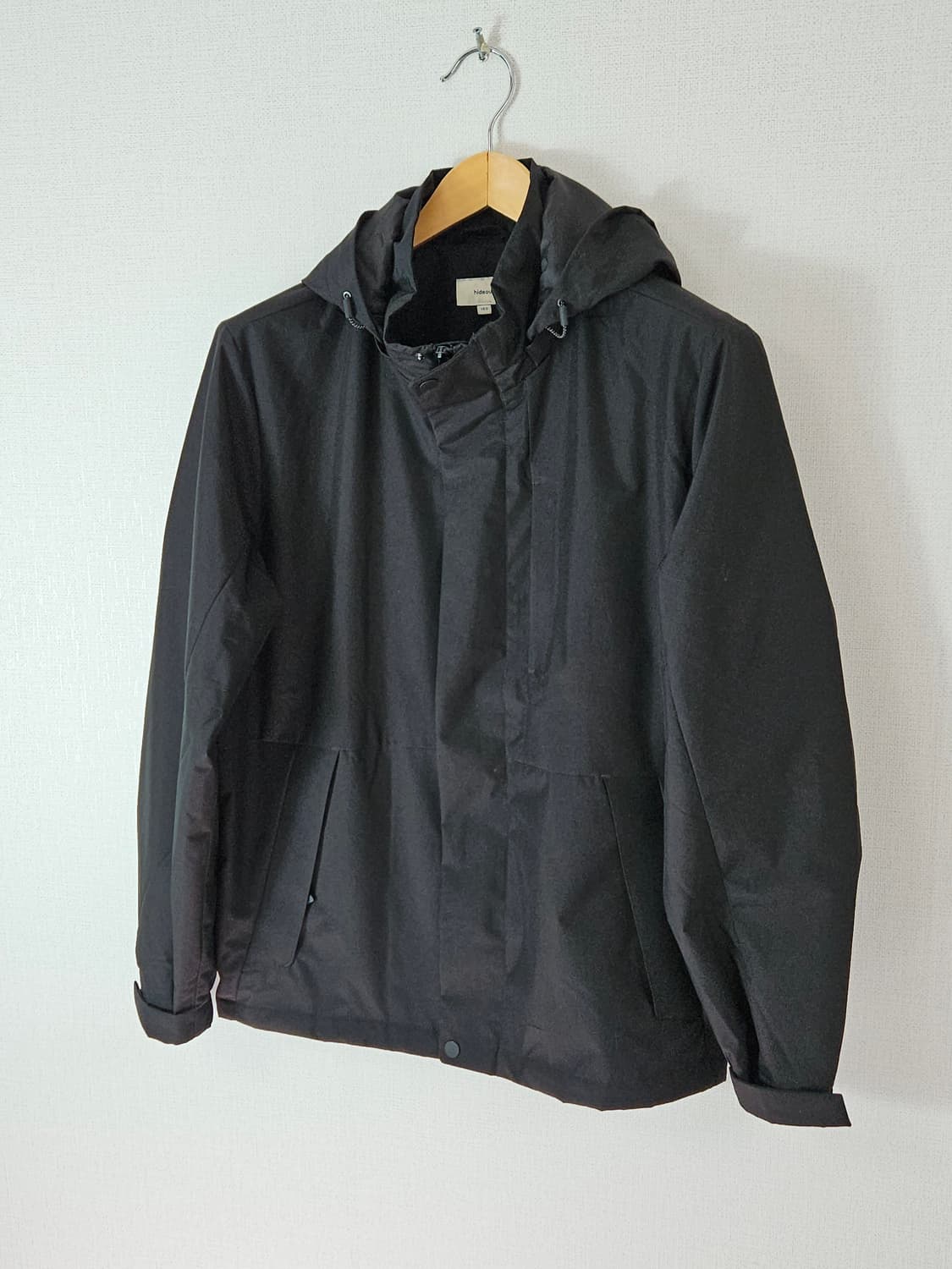 하이드아웃 스트링 바람막이 윈드브레이커 자켓 블랙 100 상품이미지1