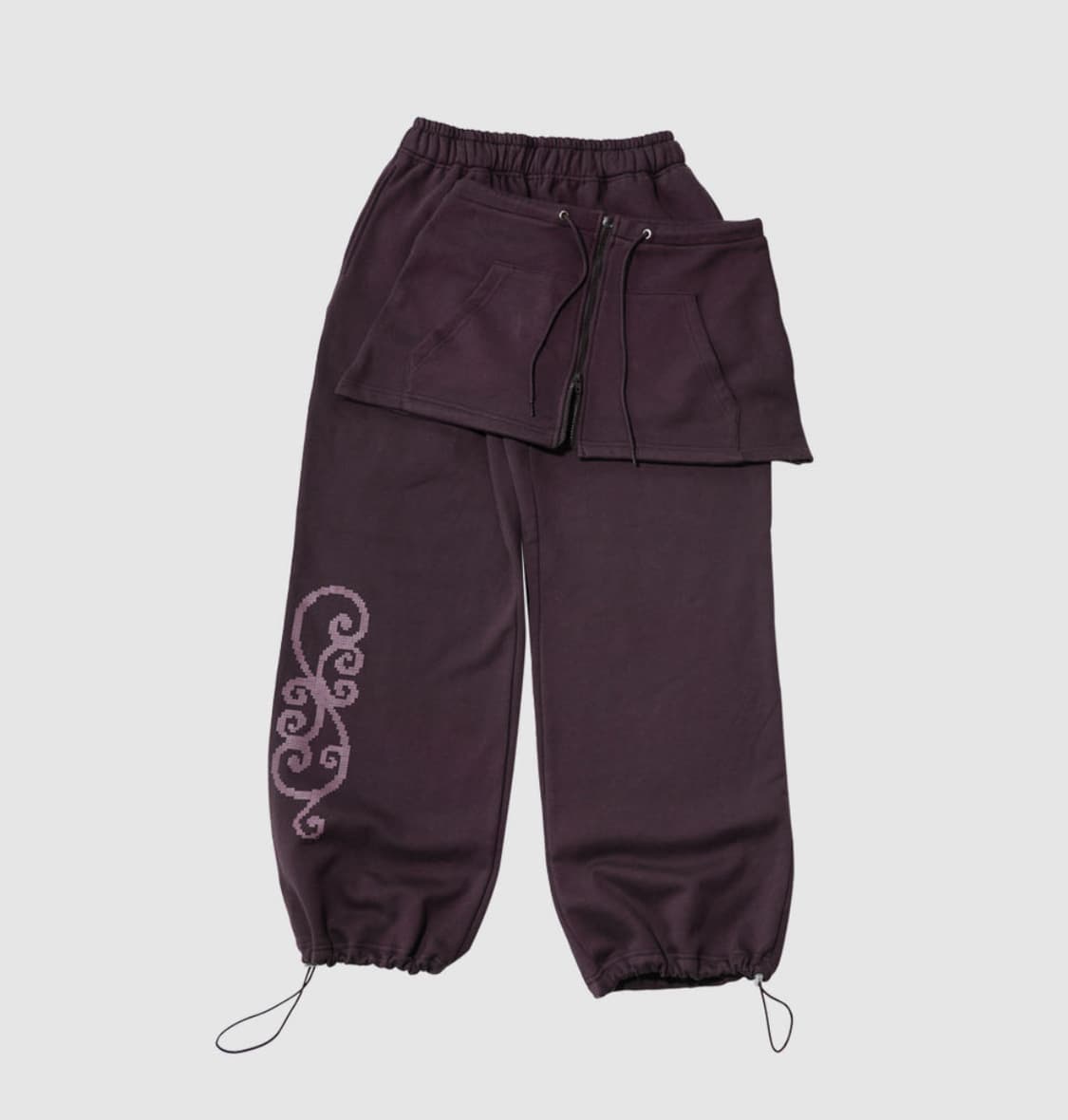 인앤양인하모니 Skirt sweat pants set, washed pu 상품이미지1