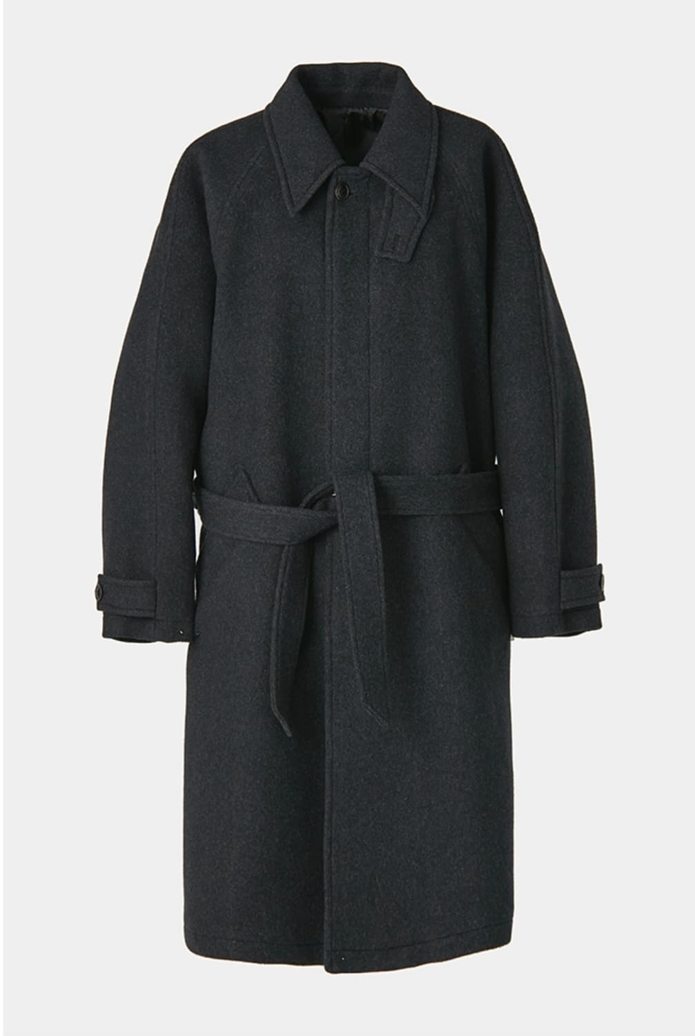 쿠어 오버사이즈 클래식 발마칸 코트 (멜란지차콜) 상품이미지1