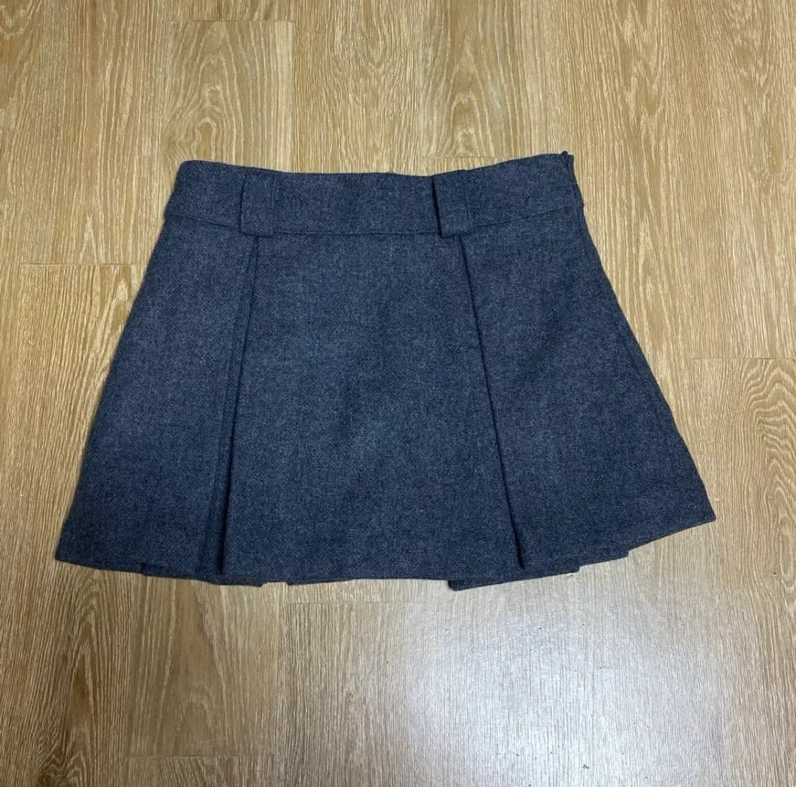 시너진 플레인 울 미니 스커트 차콜 S 상품이미지2