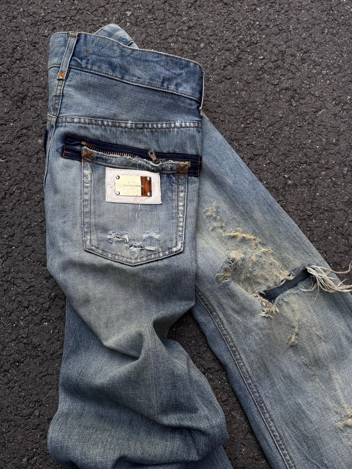 돌체앤가바나 디스트로이드 데미지 워싱 데님팬츠  상품이미지1