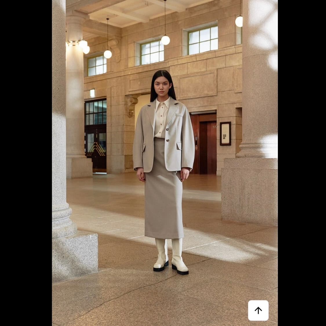 모한 TWS 라인 스티치 재킷 &amp; 롱스커트 세트 (새상품) 상품이미지7