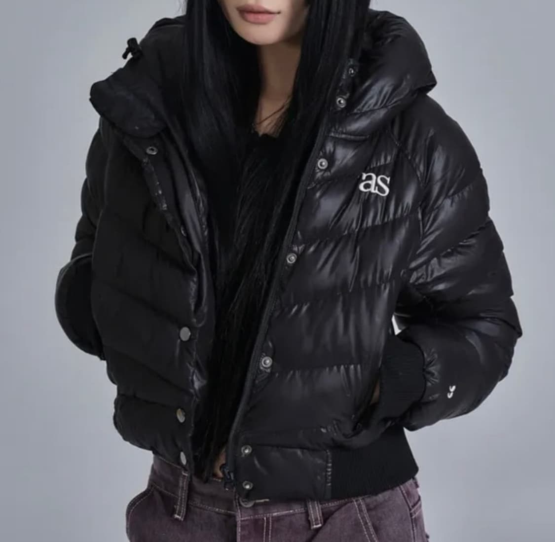 애즈온 숏패딩 블랙 상품이미지1