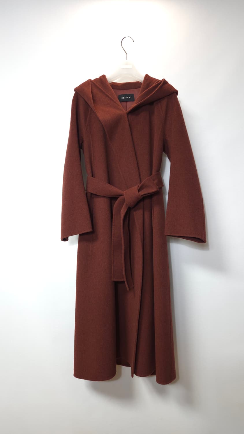 한섬 마인 캐시미어 블렌드 후드 롱코트 44~66 상품이미지1