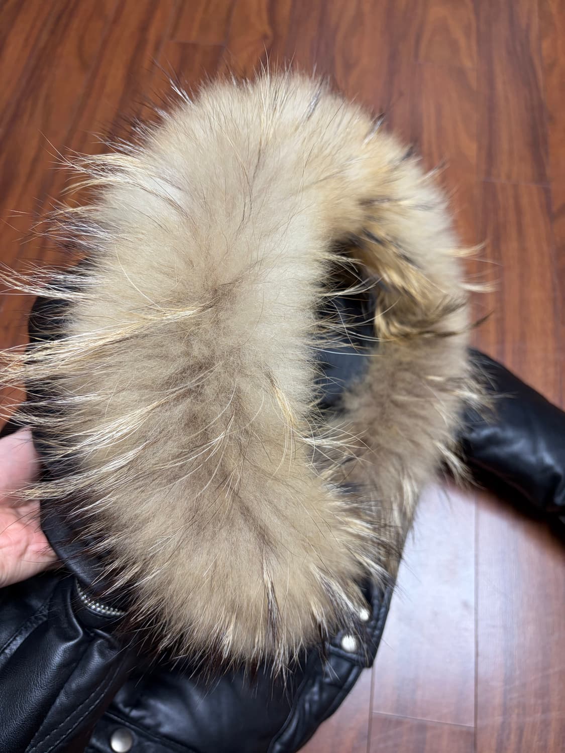 Unknown raccoon fur lamb skin down jacke 상품이미지4