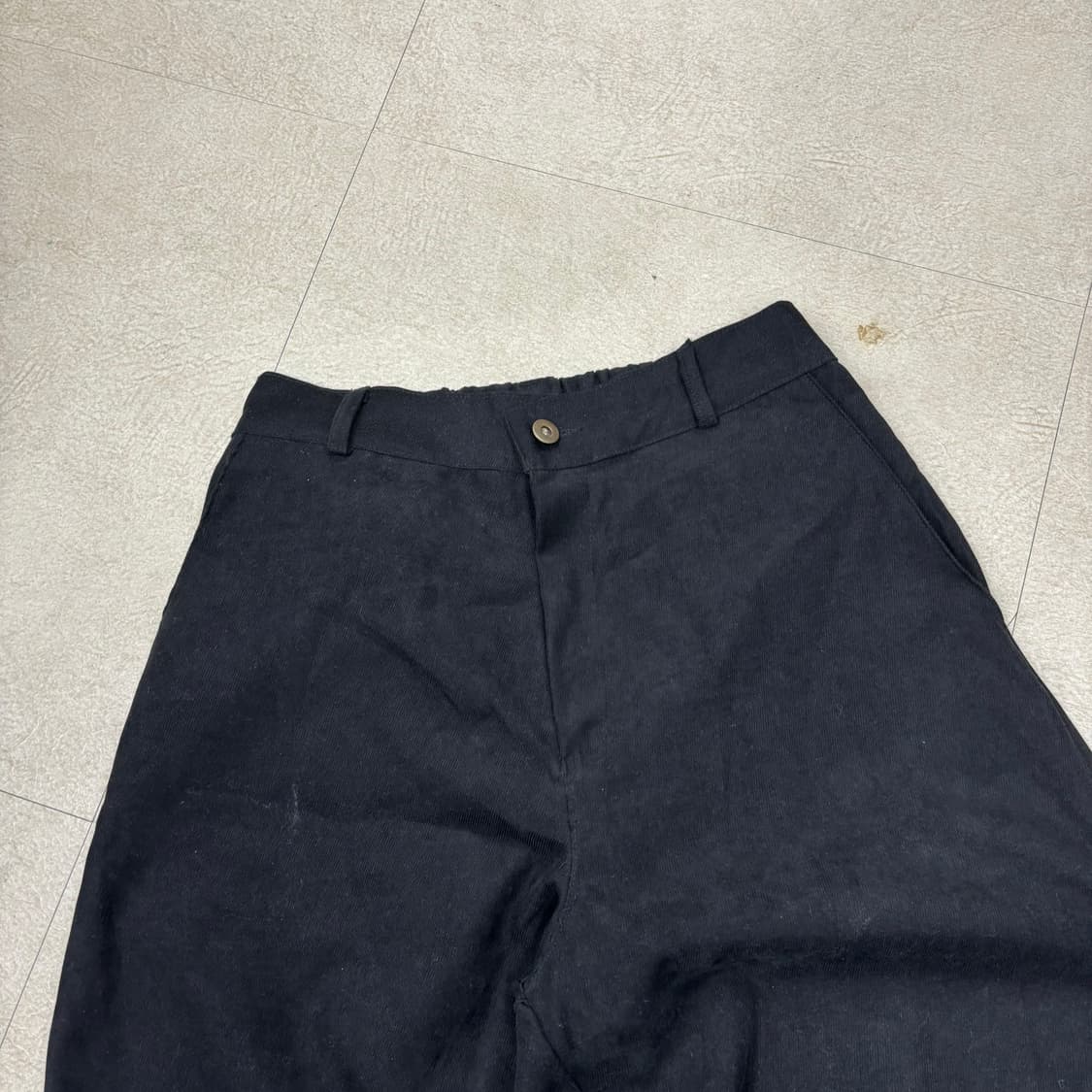 밴딩 블랙 와이드 팬츠 상품이미지2