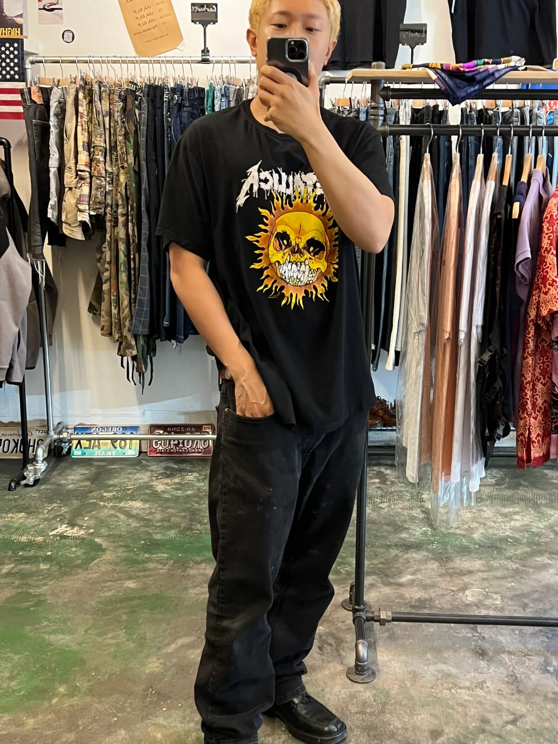 [2XL] 메탈리카 퍼스헤드 썬 스컬 빈티지 밴드 티셔츠 상품이미지3
