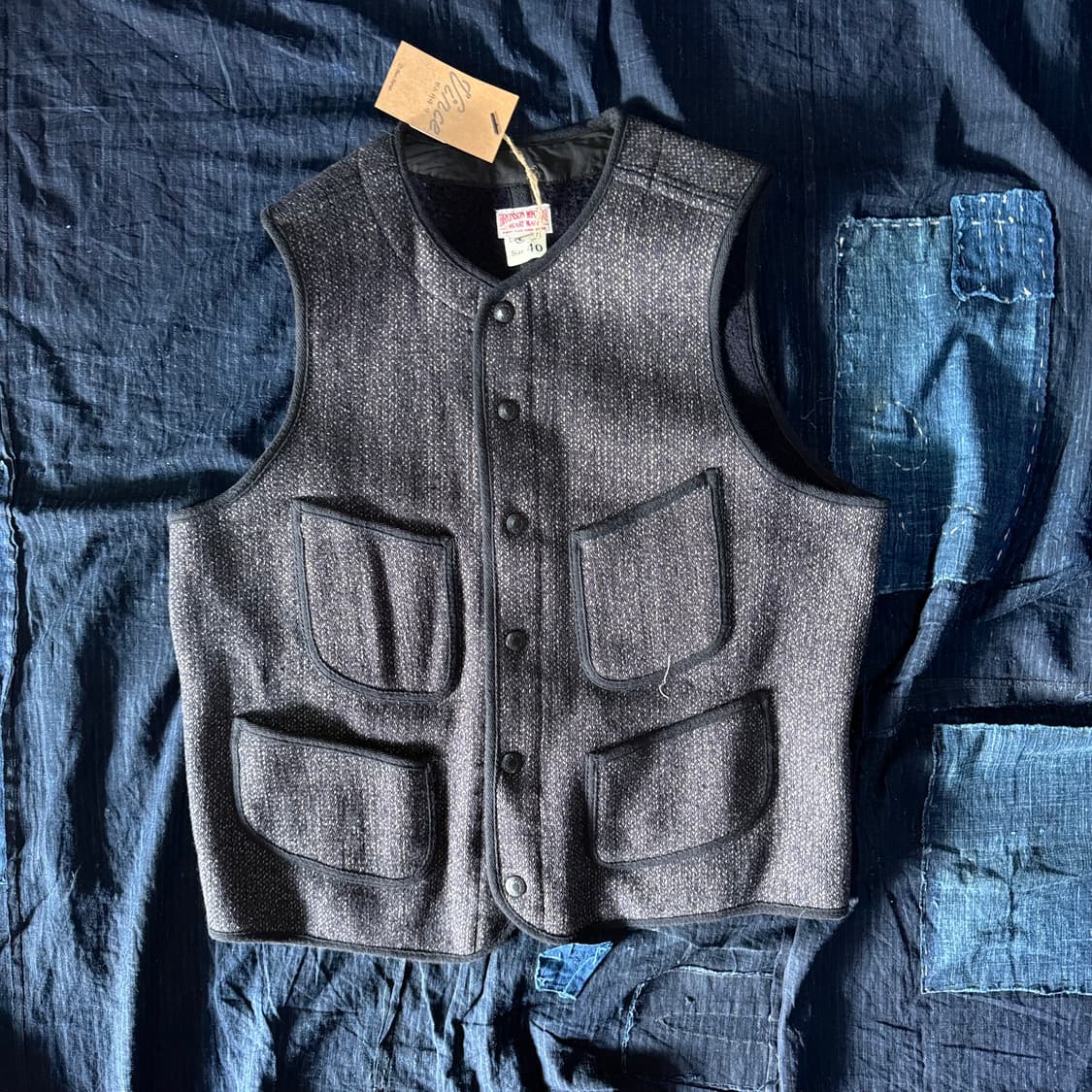 브론슨 1930s 솔트앤페퍼 비치클로스 울 베스트 40 상품이미지1