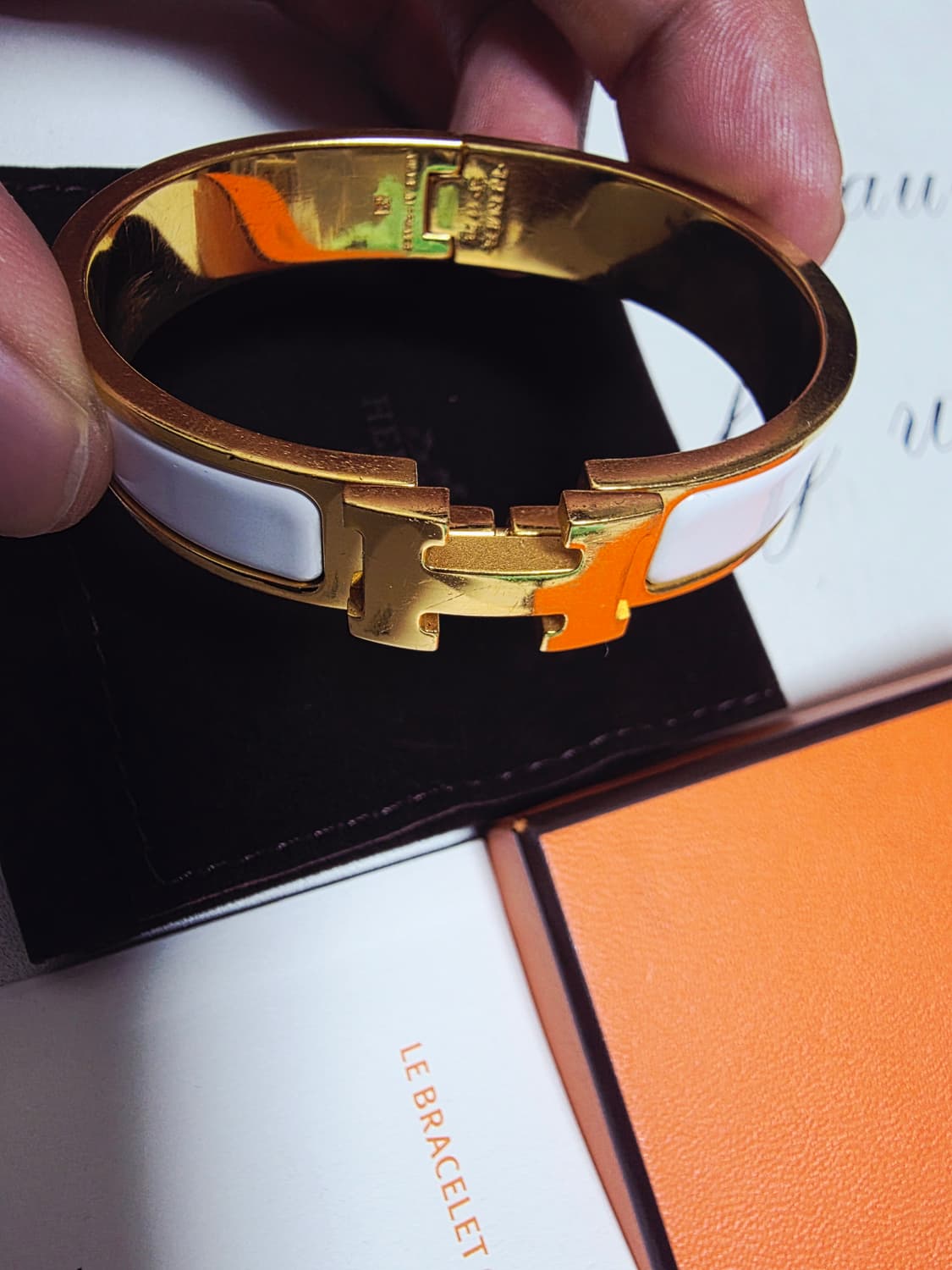 에르메스 클릭아슈 화이트 금장pm 상품이미지2