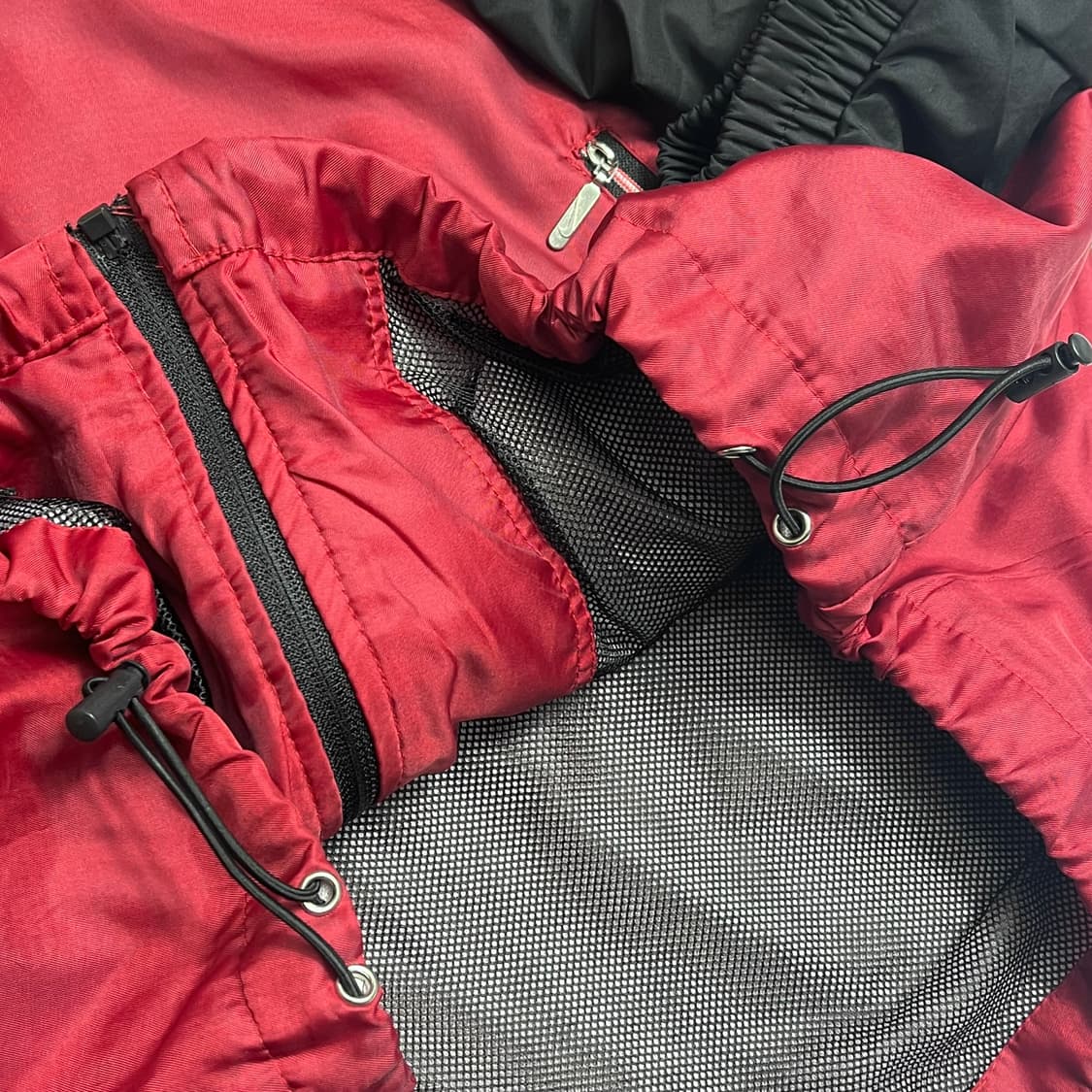 XXL 나이키 올드스쿨 바람막이 자켓 버건디 블랙 상품이미지4