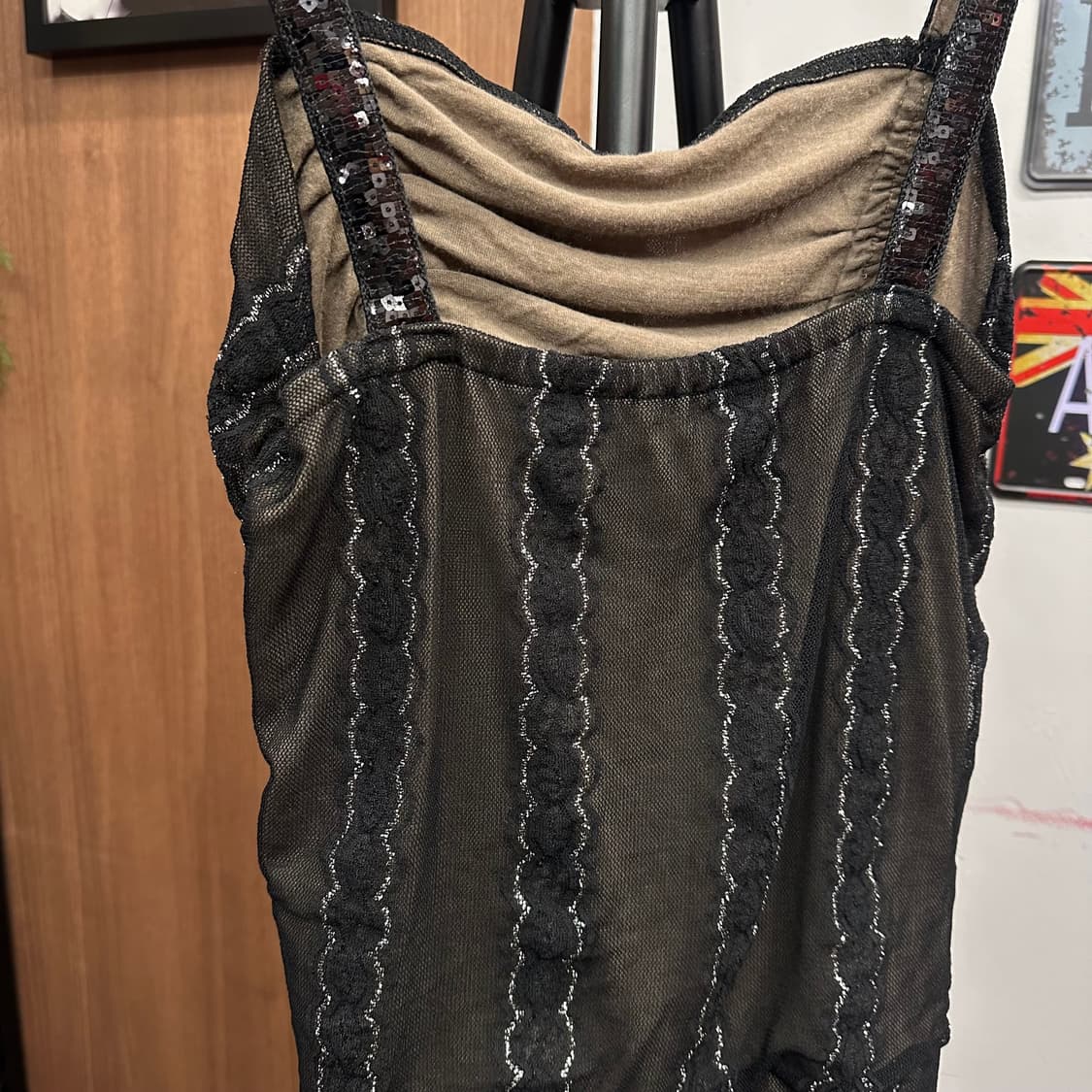 Black Shirred Sleeveless Top  상품이미지5