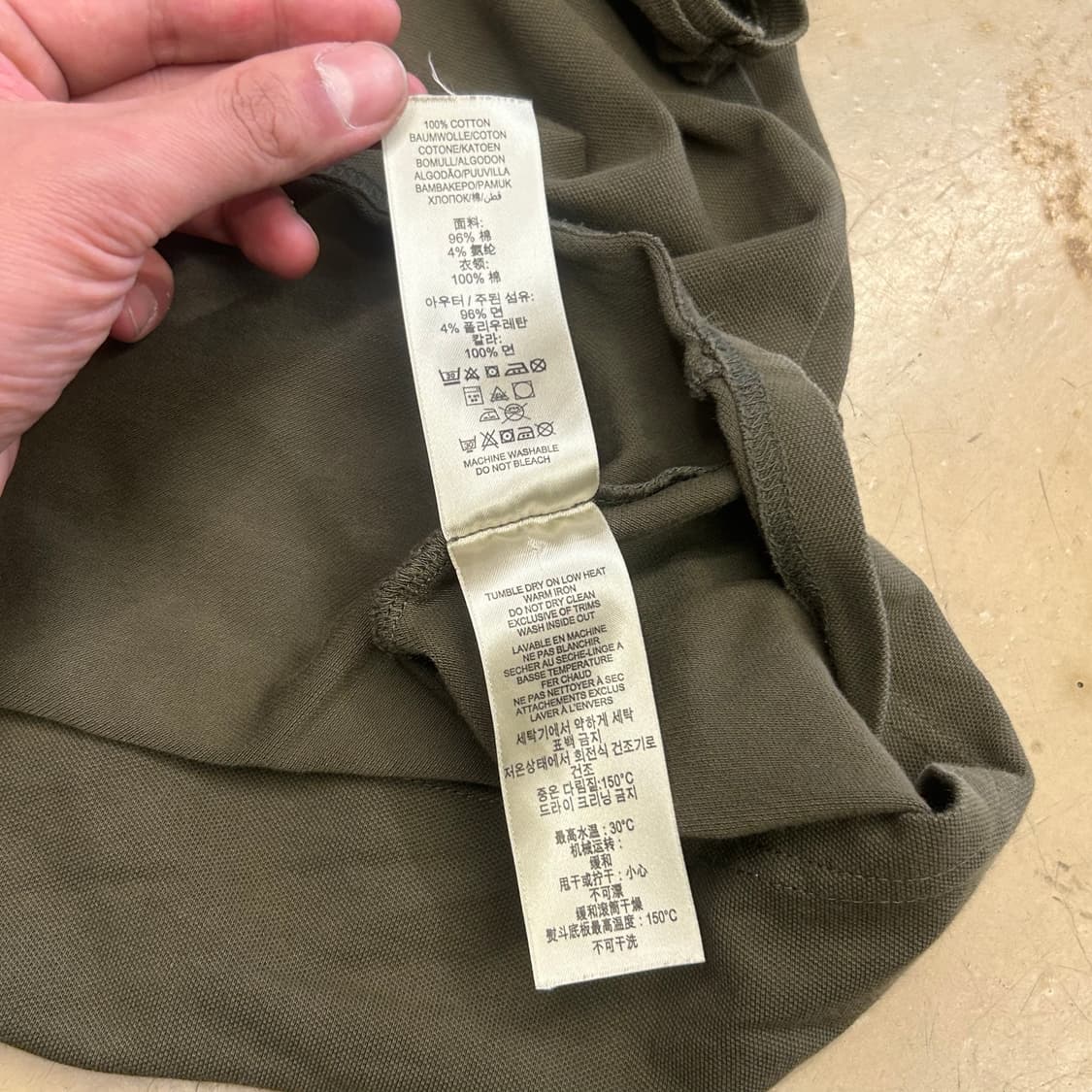 M 버버리 여성용 카키 카라 반팔 티셔츠 상품이미지5