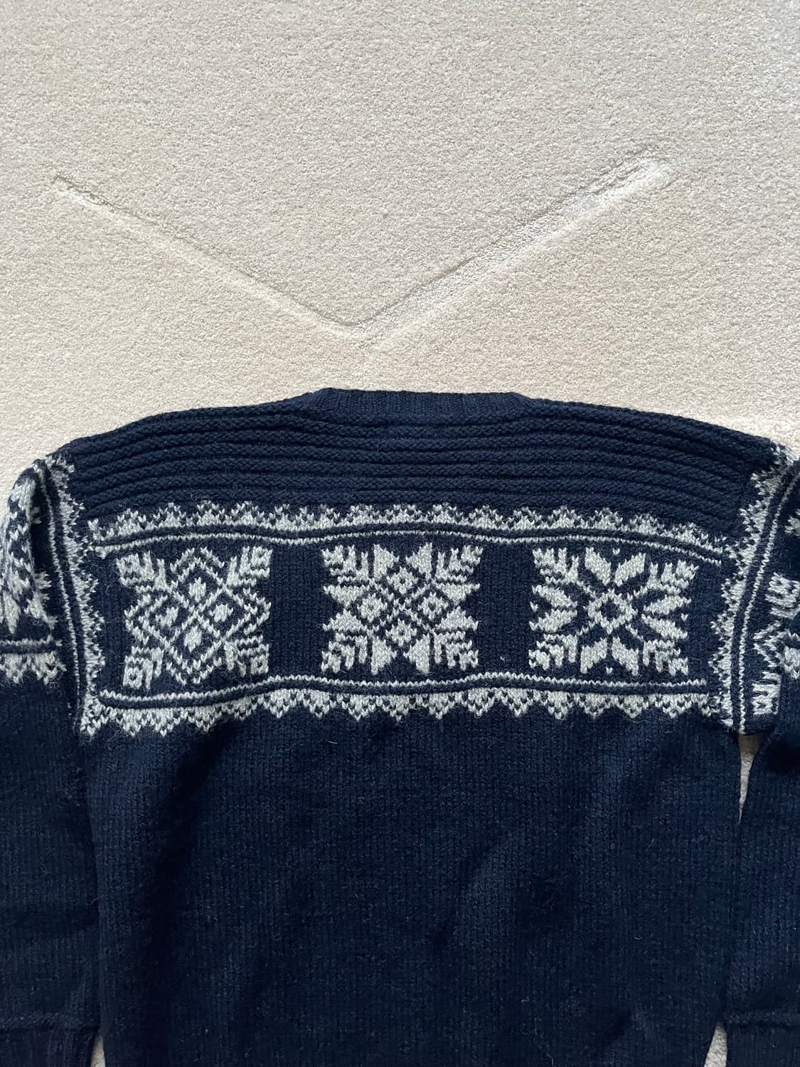 90s 엘엘빈 노르딕 스노우플레이크 100% 울 니트 스웨터 (105) 상품이미지10