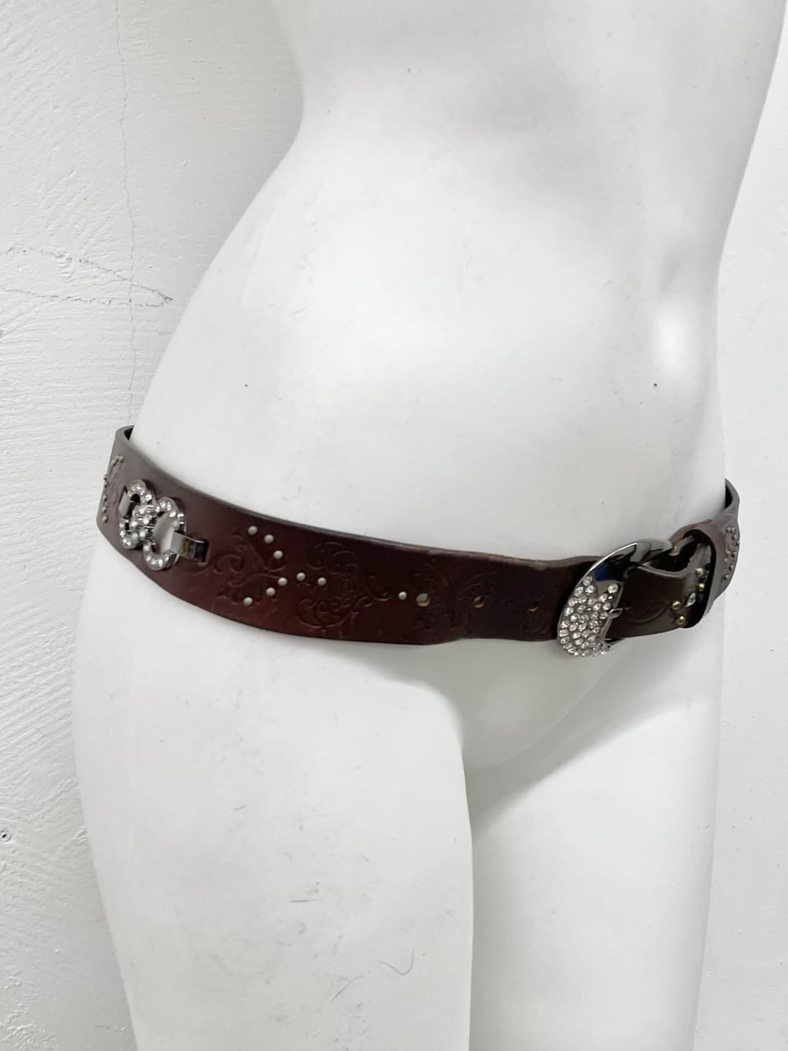 리얼레더 오리엔탈 큐빅 버클 벨트 상품이미지5