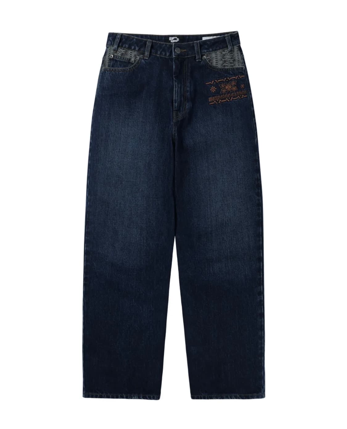 웰빙익스프레스 Embroidered Patch Jeans Blue 상품이미지1