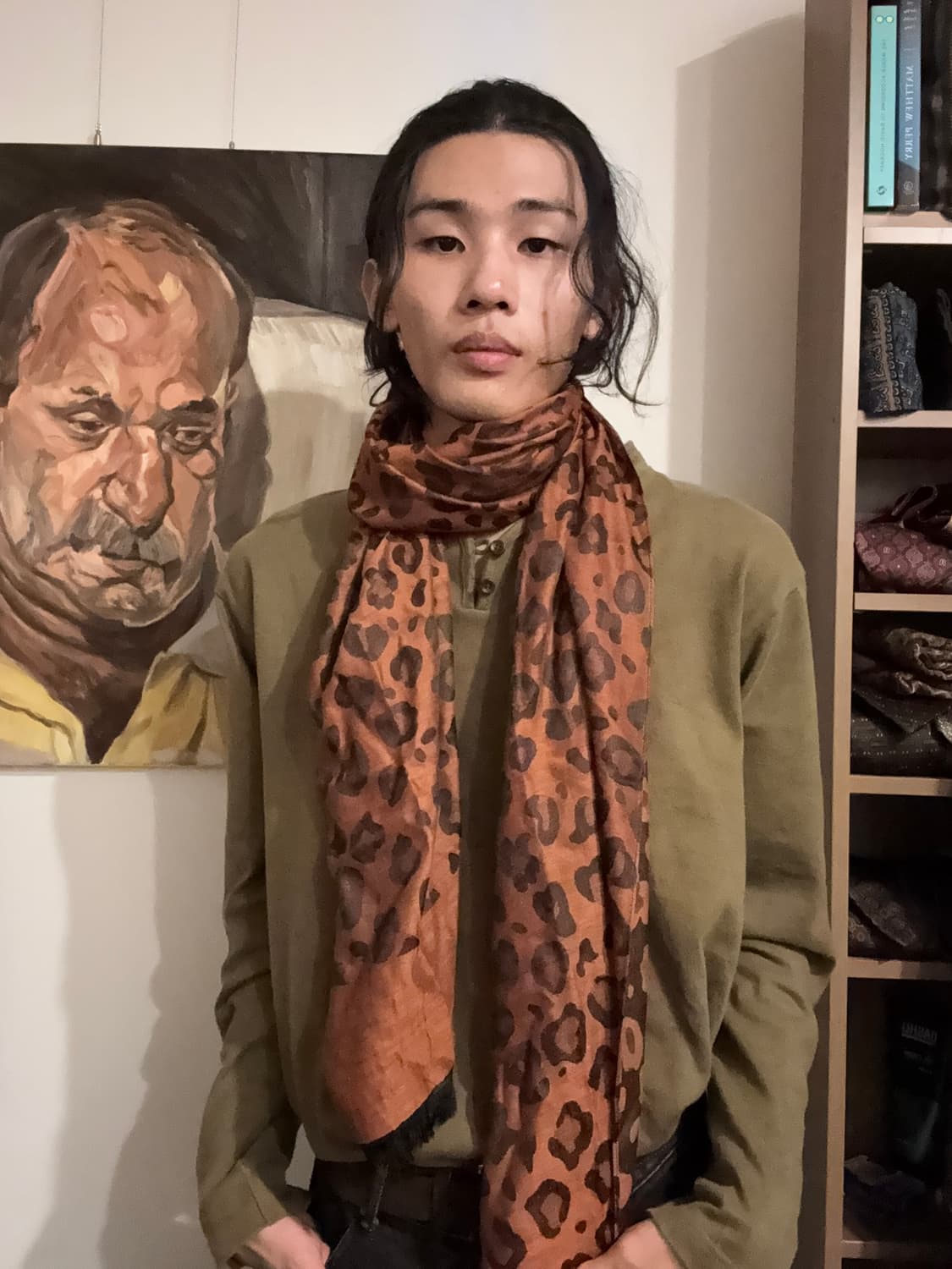 오렌지 레오파드 머플러 상품이미지3