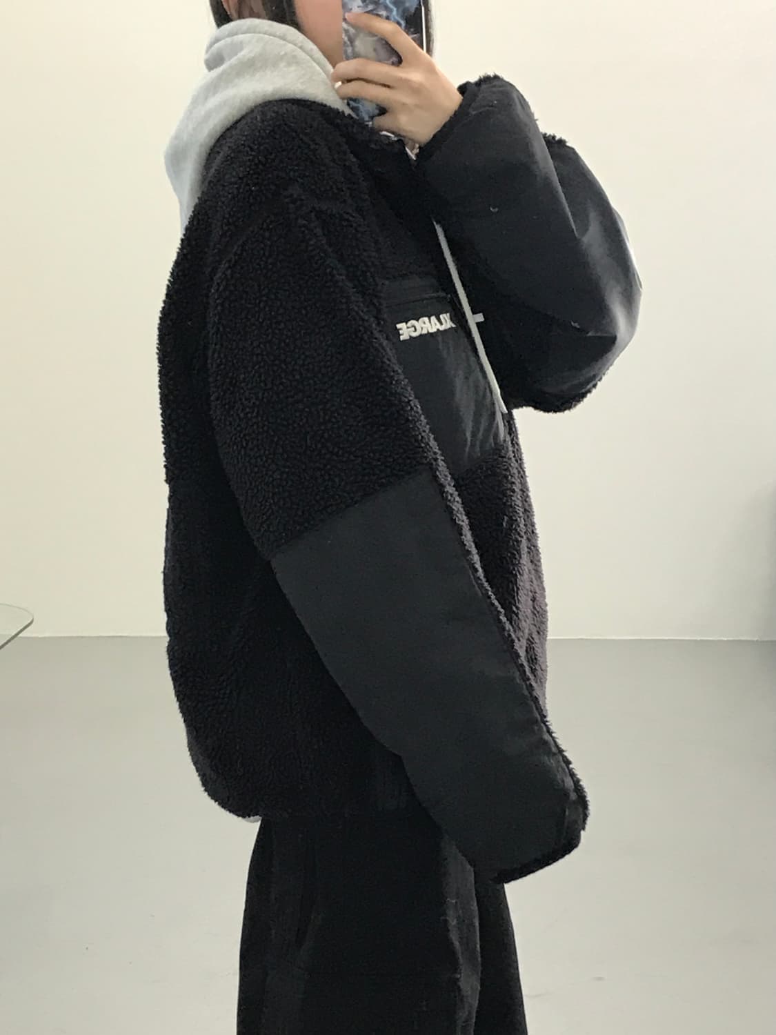 엑스라지 블랙 후리스 집업 상품이미지3