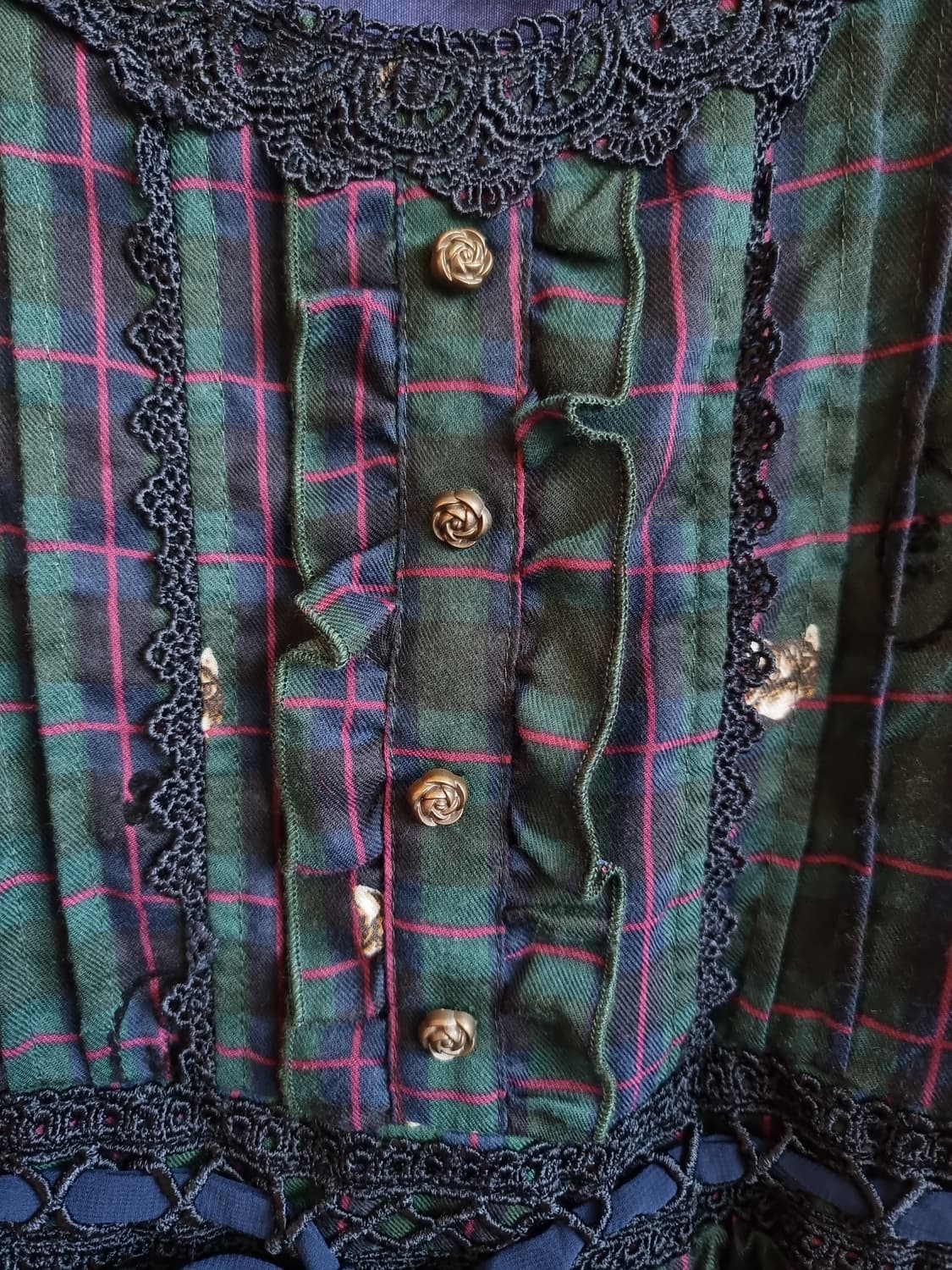 액시즈 팜 체크 리본 반팔 원피스 상품이미지3