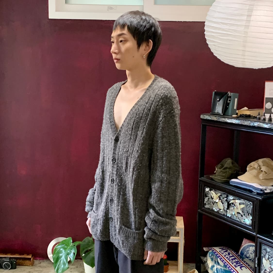 프라다 알파카 오버사이즈 브이넥 가디건 상품이미지2