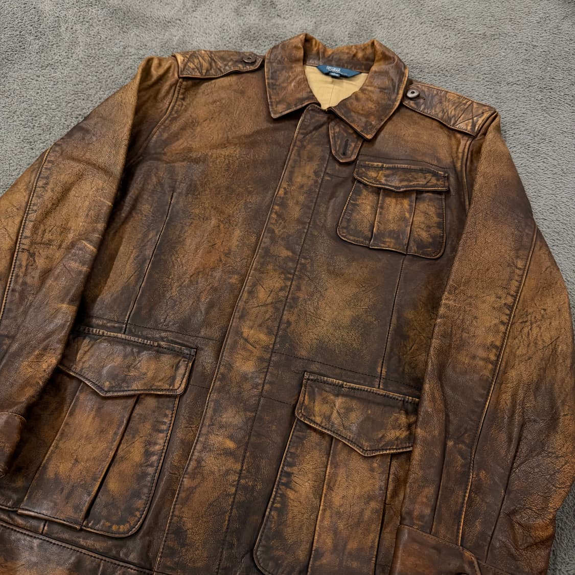 [정품/L] 폴로랄프로렌 빈티지 소가죽 레더 필드 자켓 상품이미지1