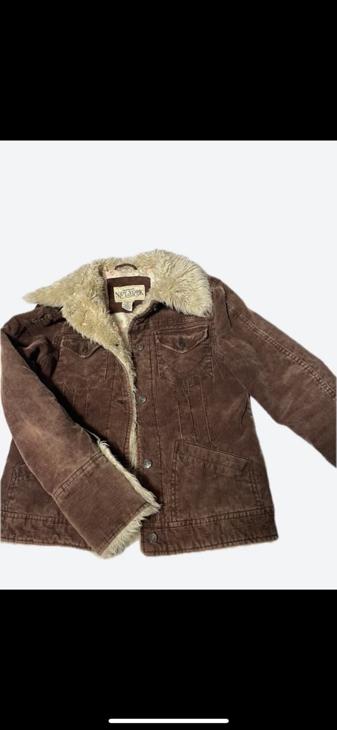 코듀로이 골덴 퍼 자켓 브라운 갈색 상품이미지2