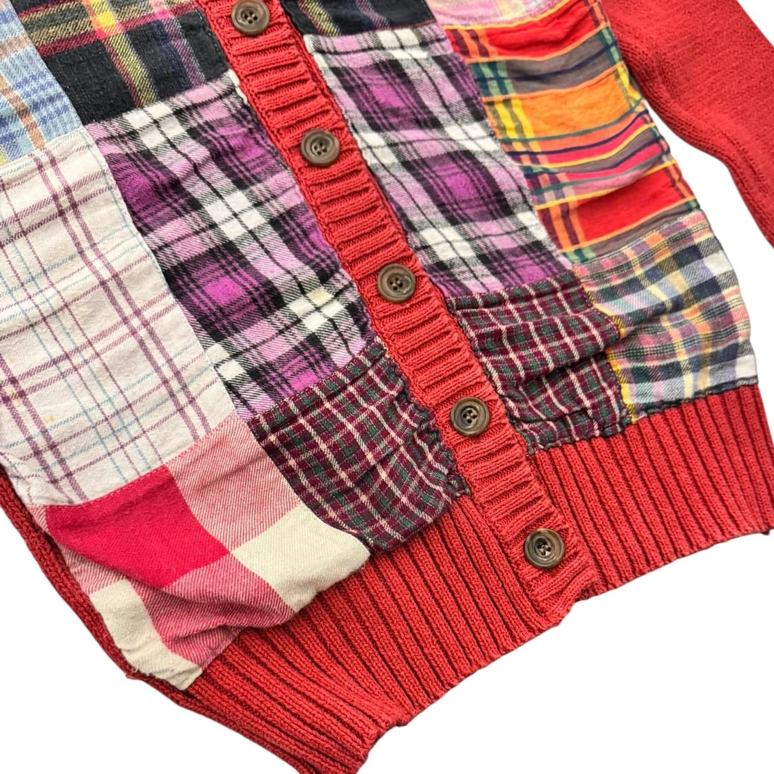 히스테릭글래머 패치워크 니트 가디건 레드 상품이미지5