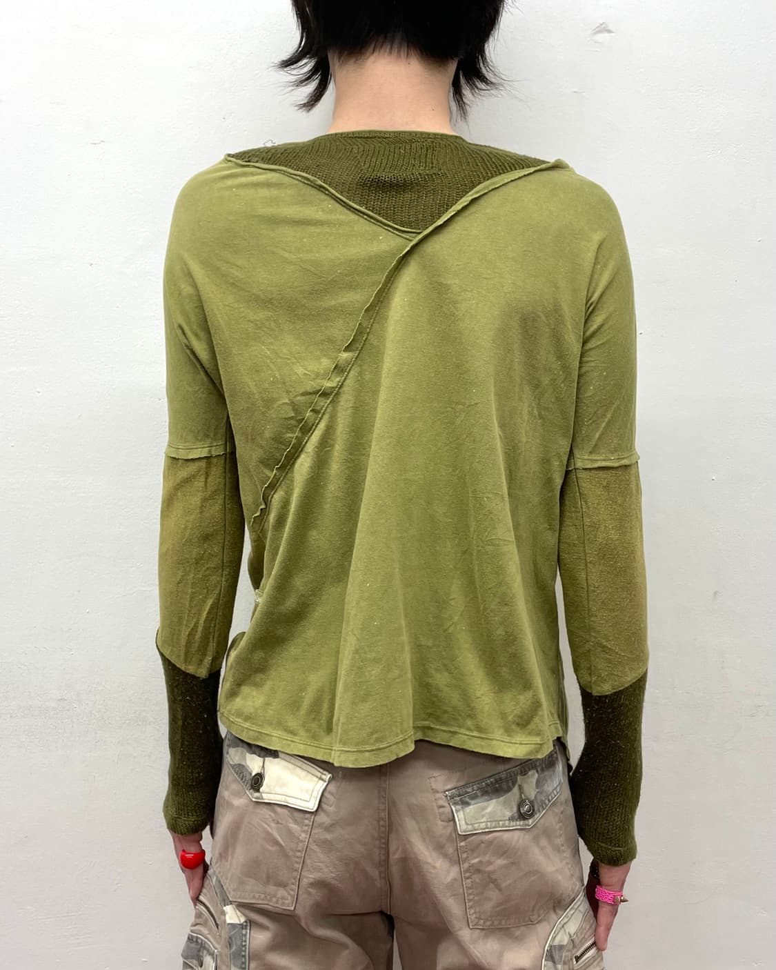 Patchwork Green Rough Long Sleeve 상품이미지2