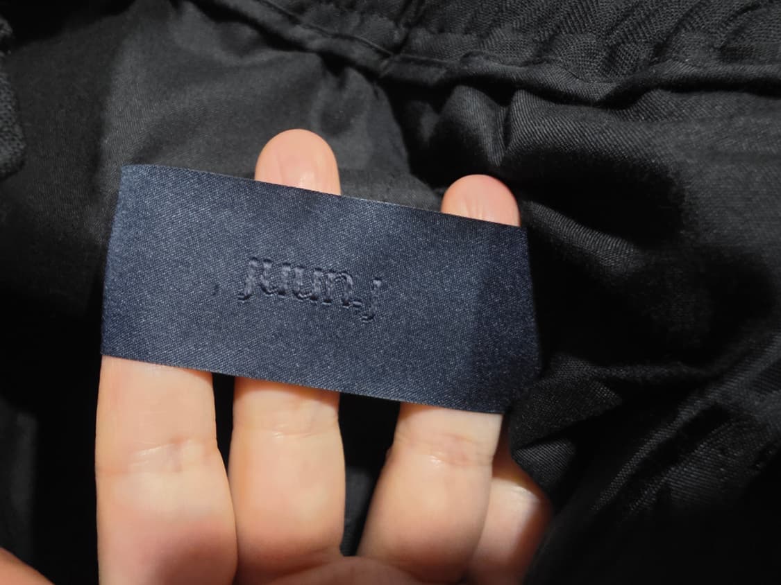 준지 드로스트링 카고 팬츠 블랙 48 (34) 상품이미지5