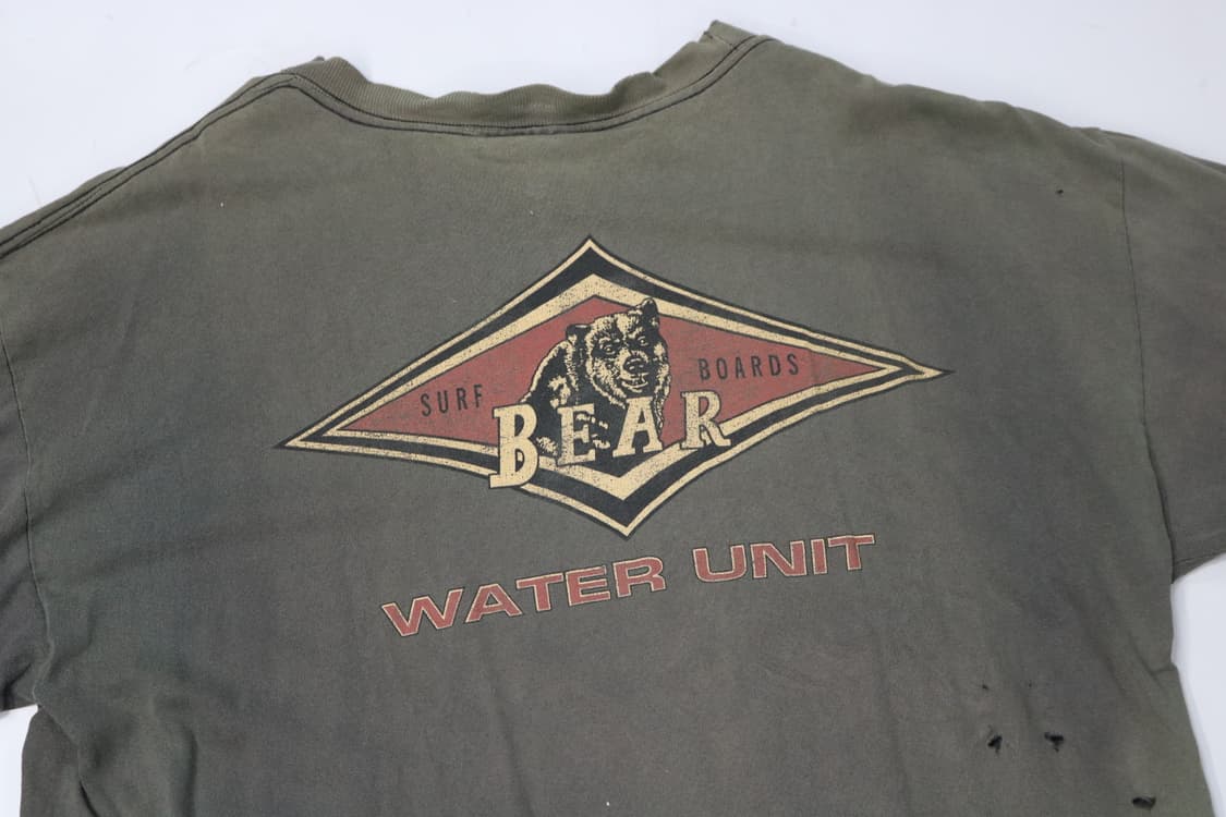  베어 서프 보드 90s 빈티지 데미지 워싱 티셔츠 (L) 상품이미지4