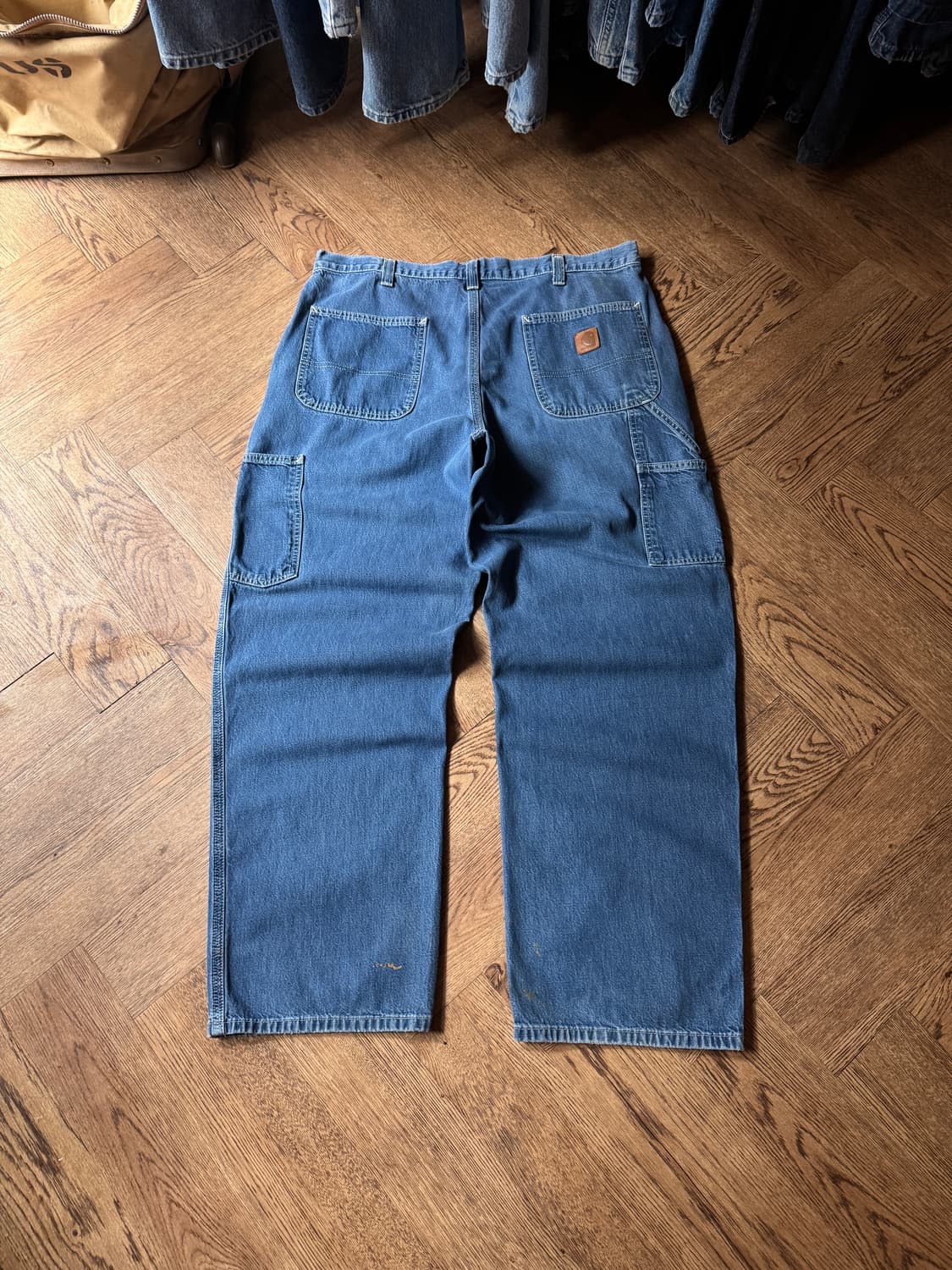 [36]칼하트 USA 미디엄블루 워싱 싱글니 카펜터 워크 데님 팬츠 상품이미지2