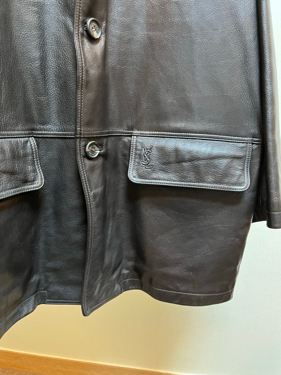Ysl Pour Homme brown Leather jacket 상품이미지3
