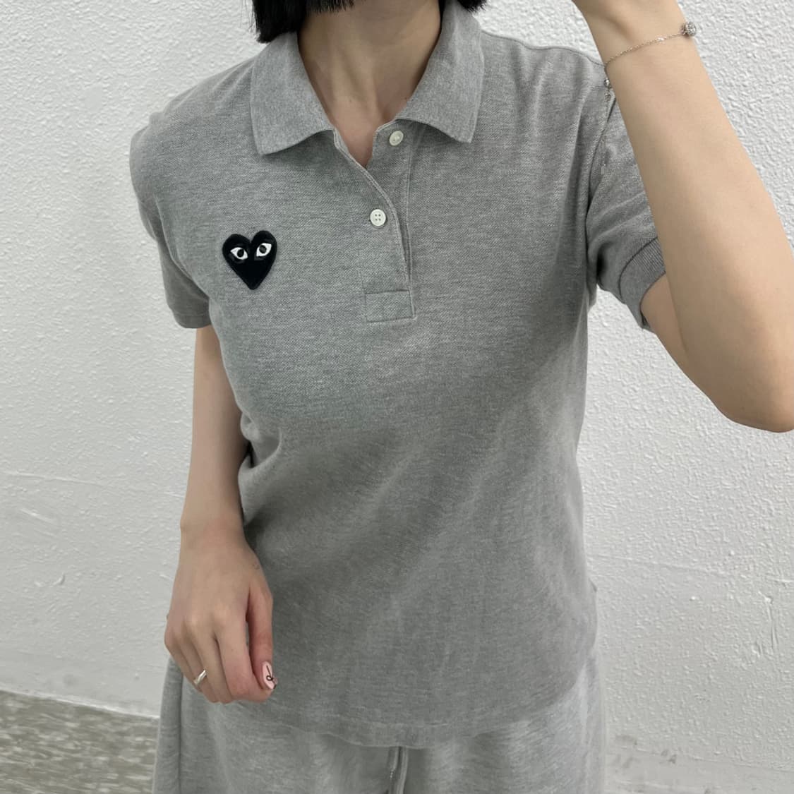 꼼데가르송 블랙 와펜 그레이 pk반팔 M 상품이미지6