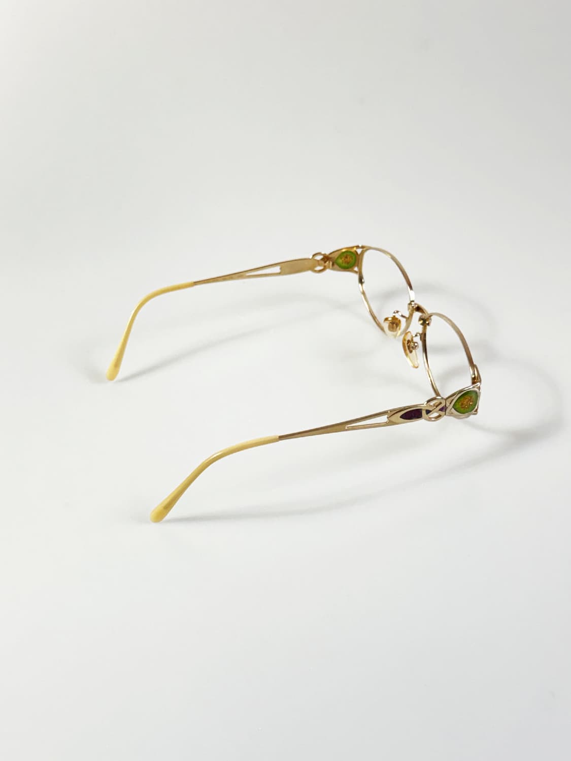 90s P.S.C 골드 오벌 메탈 슬림 프레임 빈티지 안경 상품이미지4