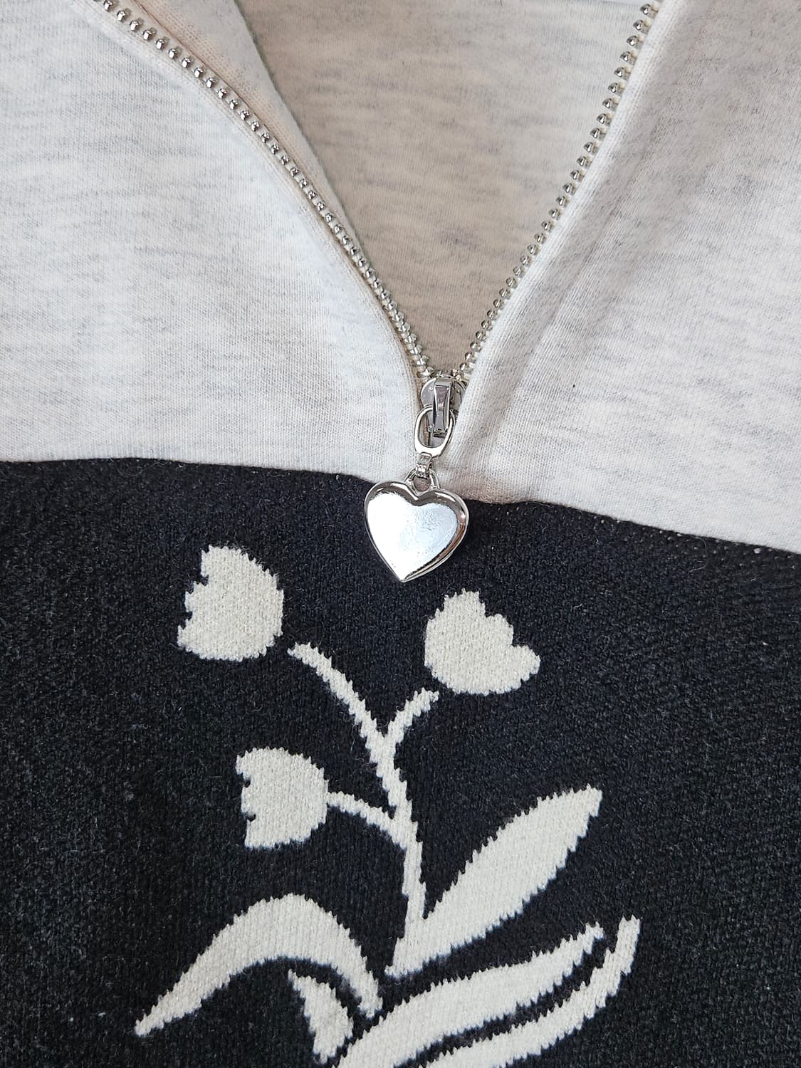 KUOSE 쿠오세 니트 카라 맨투맨 하프집업 S 상품이미지2