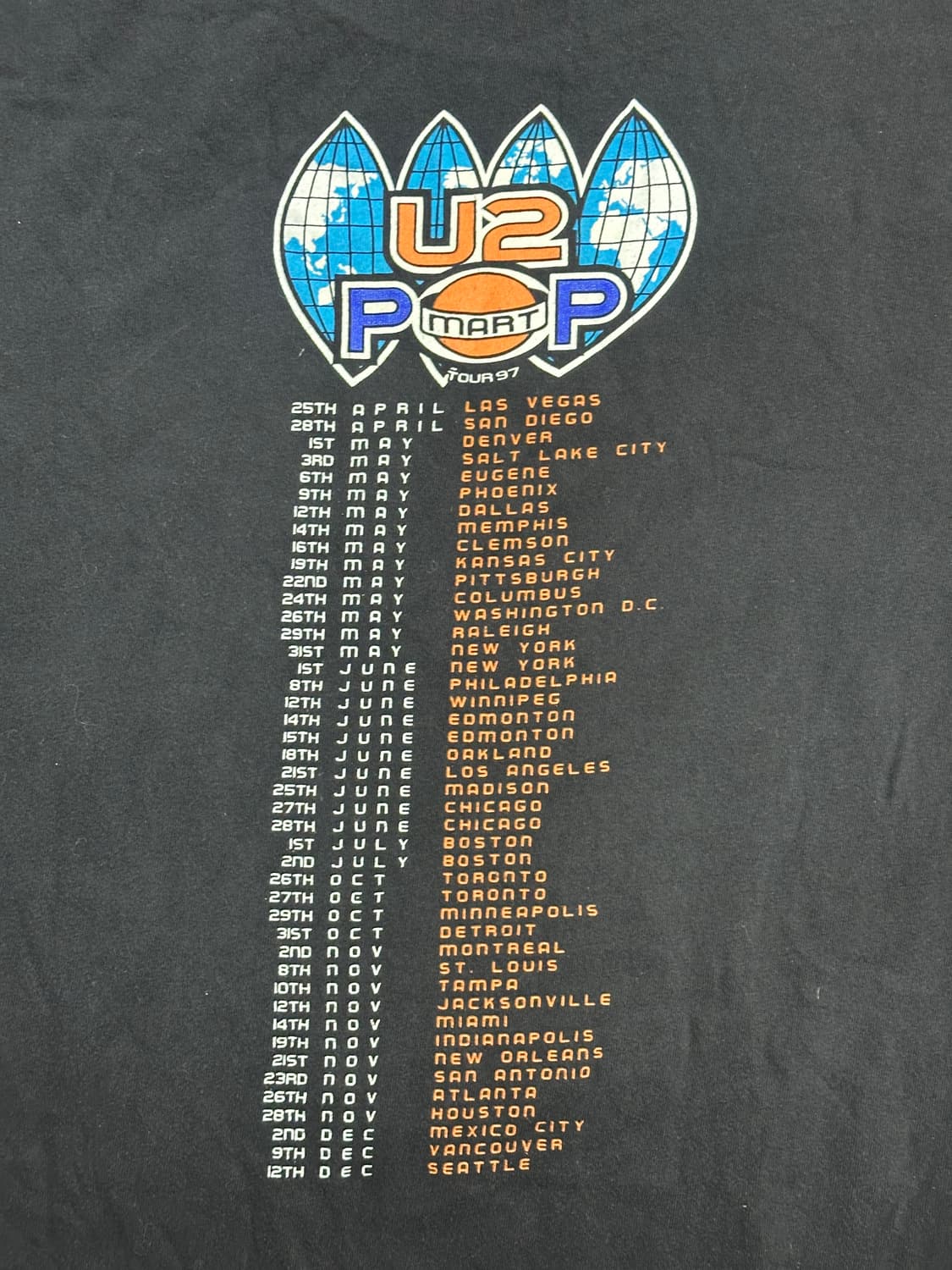 1997' U2 POP MART 투어 티셔츠 XL 상품이미지4