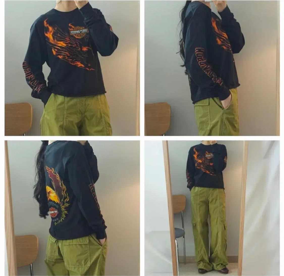 (M)할리데이비슨 여성 긴팔 빈티지 티셔츠 상품이미지2