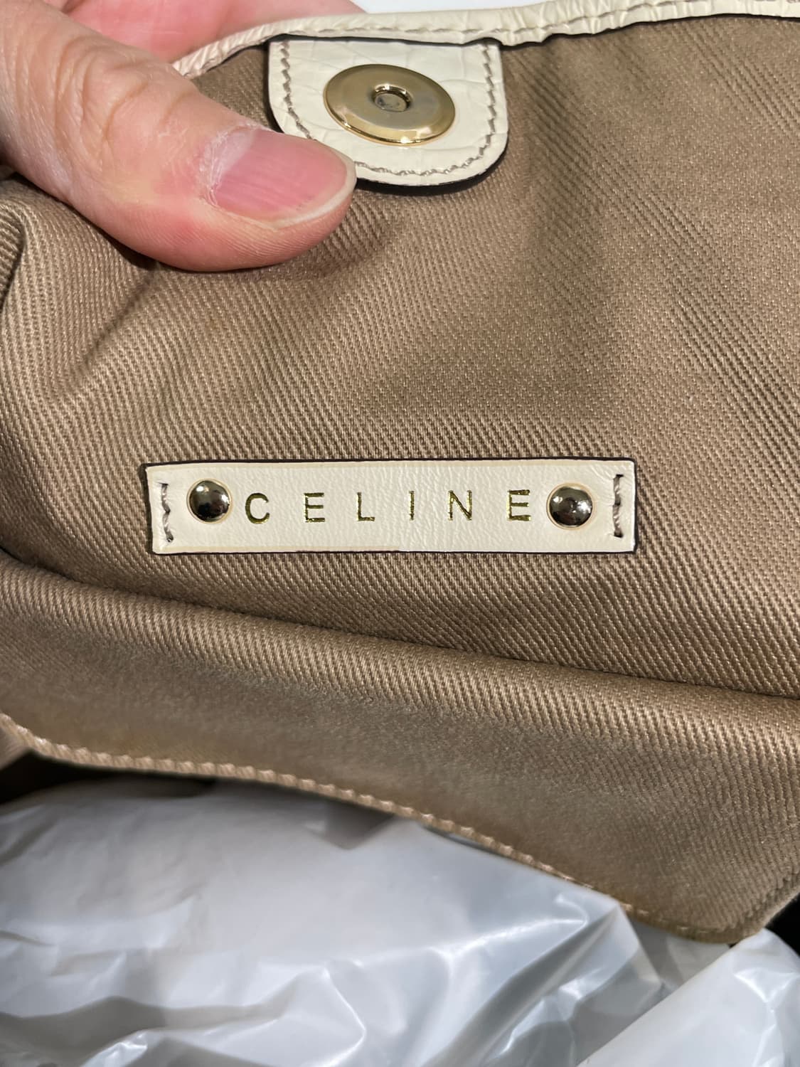 셀린느 라이트 베이지 마카담 호보 토트백 상품이미지8