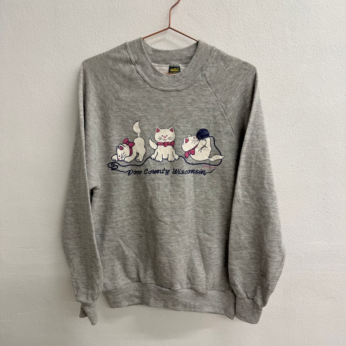 USA 70S 저지스 by 러셀 캣프린팅 그레이 맨투맨 M 상품이미지1