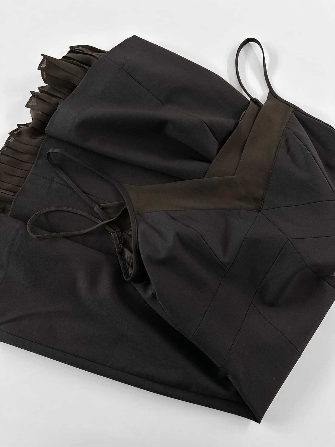 띠어리 울 블랜드 플리츠 헴 슬립 드레스 상품이미지3