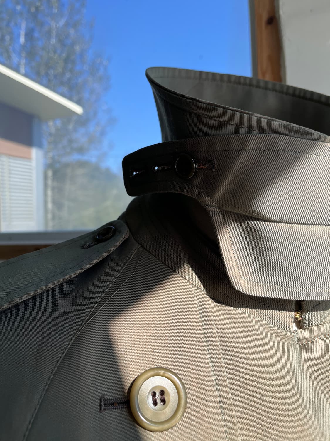 80s 아쿠아큐스텀 트렌치코트 레어 디테일 아쿠아5 영국 생산 상품이미지5