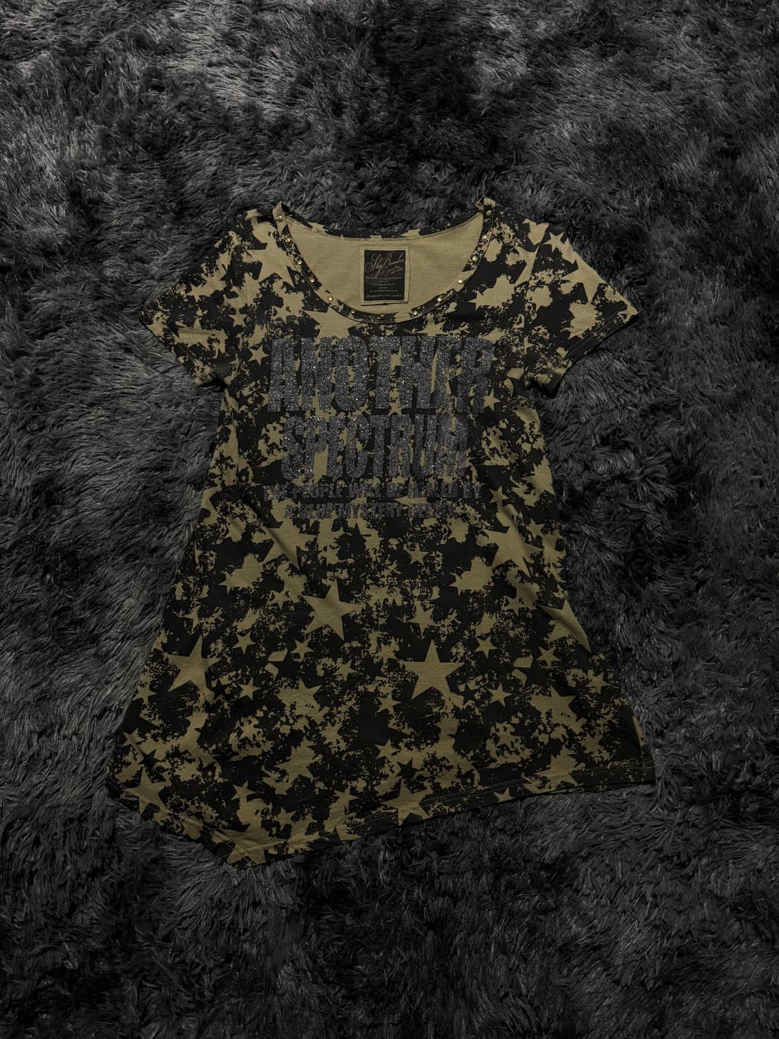 Sky Bomber 스타 패턴 글리터 프린팅 반팔 티셔츠 상품이미지2