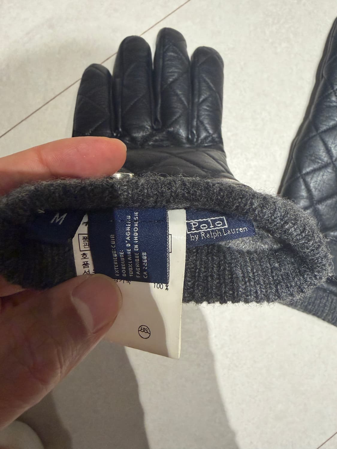 폴로 랄프로렌 퀄팅 가죽장갑 블랙 m  상품이미지5